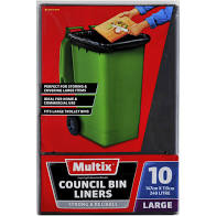 Multix Council Bin Liner Large 240L 10/Pk