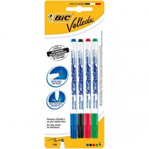 Bic Whiteboard Markers Assorted Colours 4pk