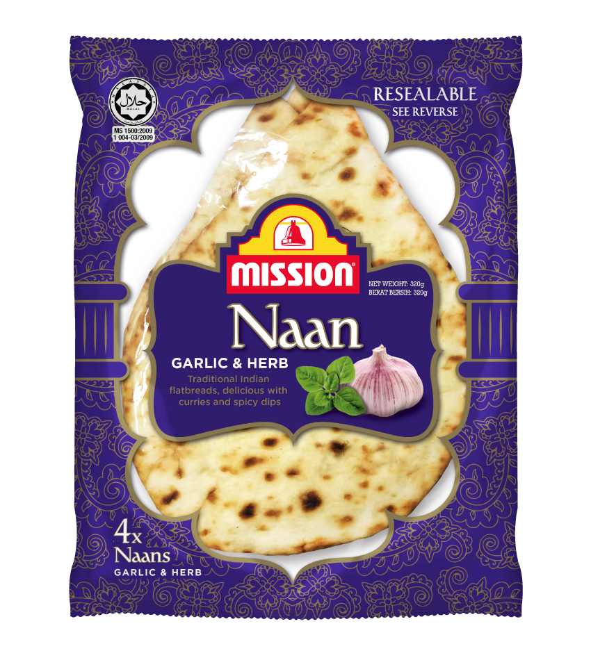 Mission Naan Garlic & Herb 4pk