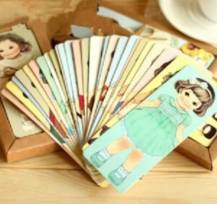 Paper doll bookmarks