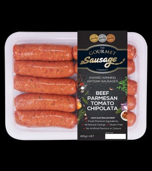 The Gourmet Sausage Co Beef Parmesan Tomato Chipolatas 465g