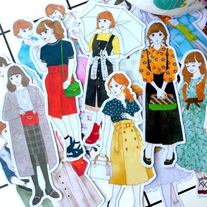 Fashion girl stickers