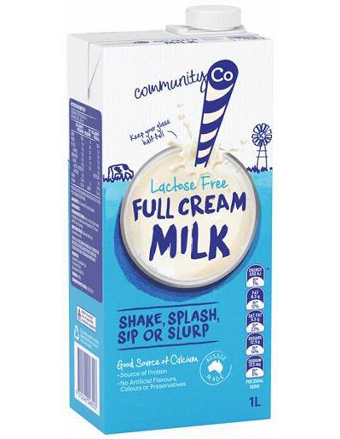 Community Co Lactose Free Full Cream Milk 1l