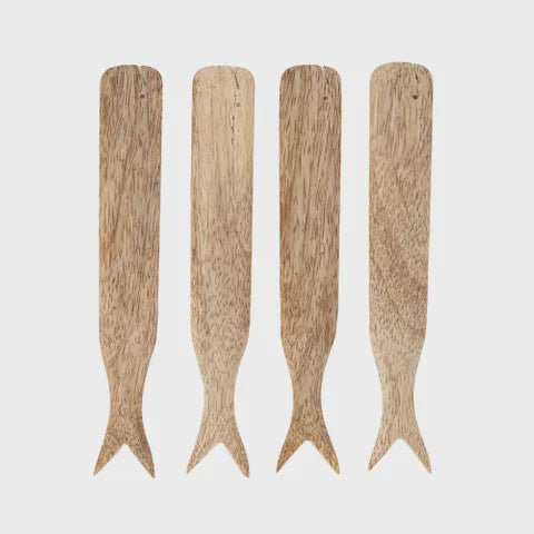 Waldo Wood Whale Spreaders 17cm Natural S4