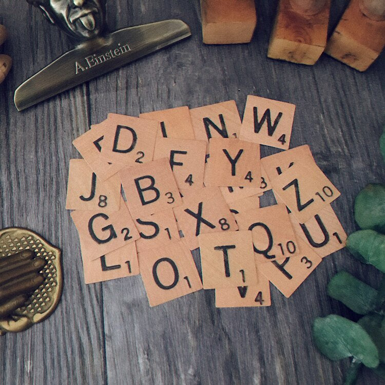 Wooden colour alphabet stickers